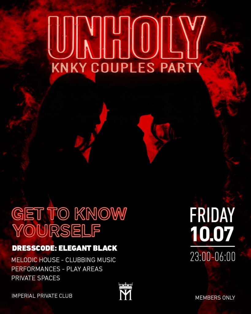Unholy couples party poster, 10 July